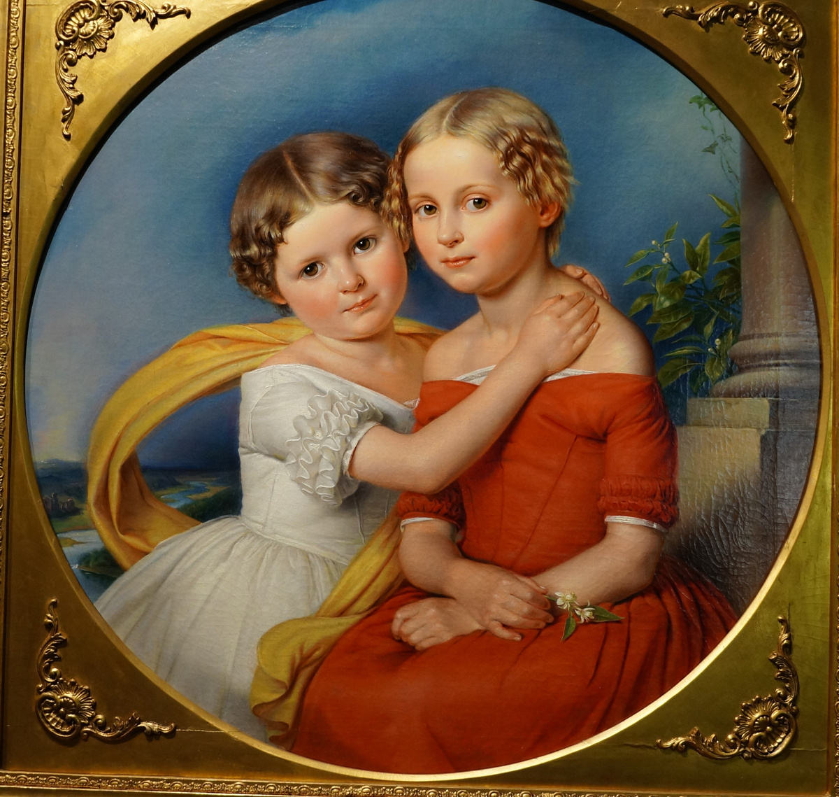 Неизвестный художник круга Х.Робертсона. Портрет сестер. Середина XIX века. Холст масло. Из собрания Музея В.А.Тропинина. Фото автора статьи.