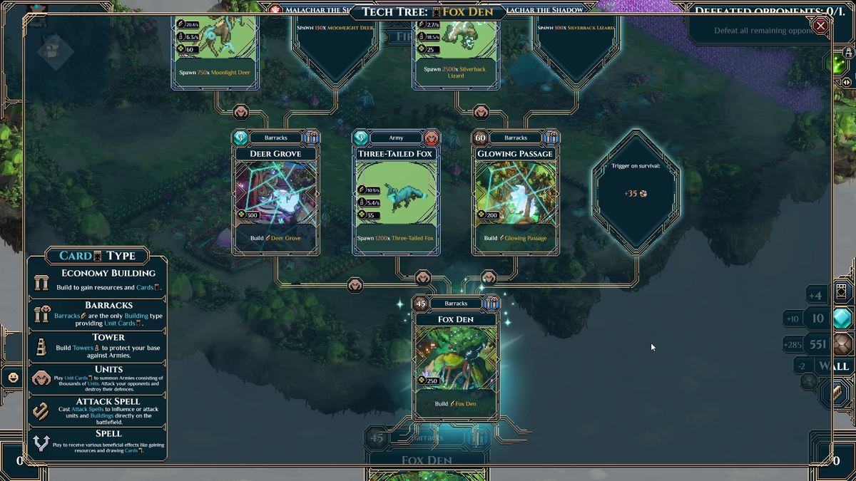 Дерево возможностей при постройке бараков