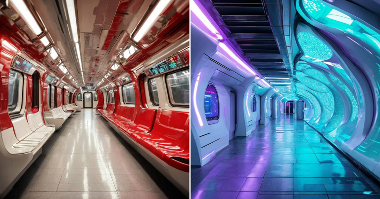Когда нейросеть попросили сгенерировать московское метро в будущем, она села в лужу, как будто никогда в глаза не видела наше метро — такие странные получились картинки.