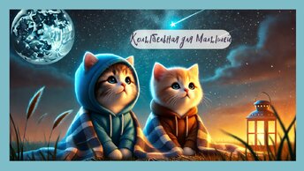 Колыбельная для малышей: волшебство ночного неба с двумя котятами