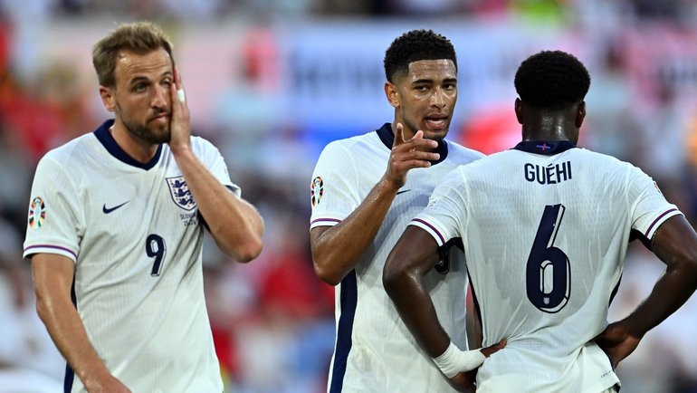    Харри Кейн, Джуд Белллингем и Марк Гэи. Global Look Press