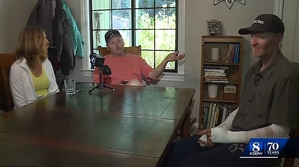    Лукас рассказывает историю своего выживания в лесуKSBW-TV / SLV Steve