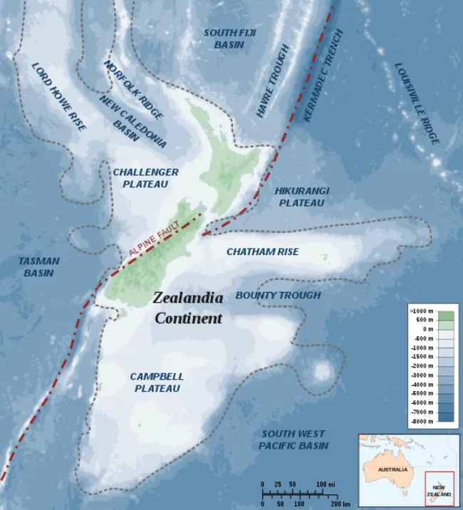 Континент Зеландия. | Источник: Википедия 