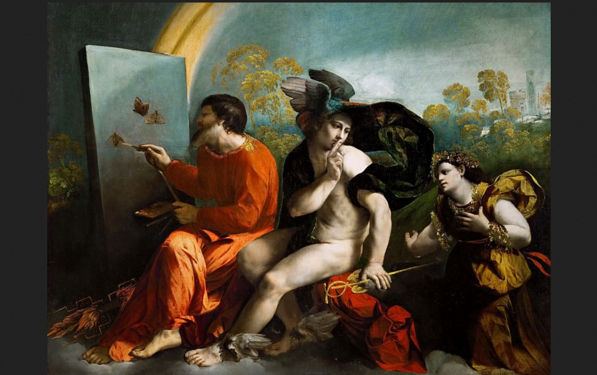 Доссо Досси. "Юпитер, Меркурий и Добродетель", 1515-18.