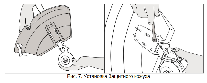 Вот картинка из инструкции, где говорится как закрепить кожух, но у меня все иначе.