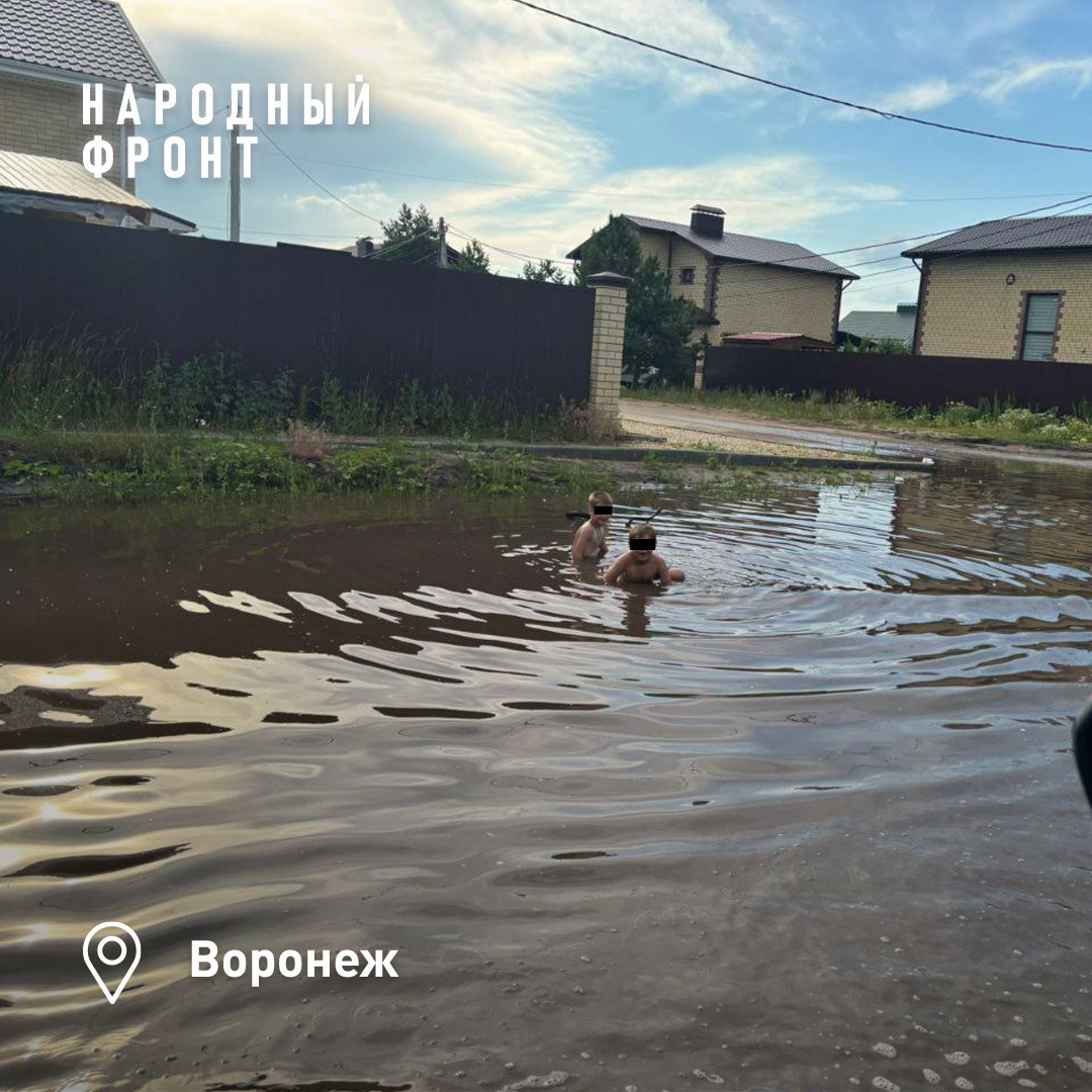 Как здорово, что благодаря пофигизму чиновников самая огромная в Воронеже лужа-долгожительница на Малышевской была, есть и будет! Ребятня от нее в восторге! А вот взрослые снова с претензиями.