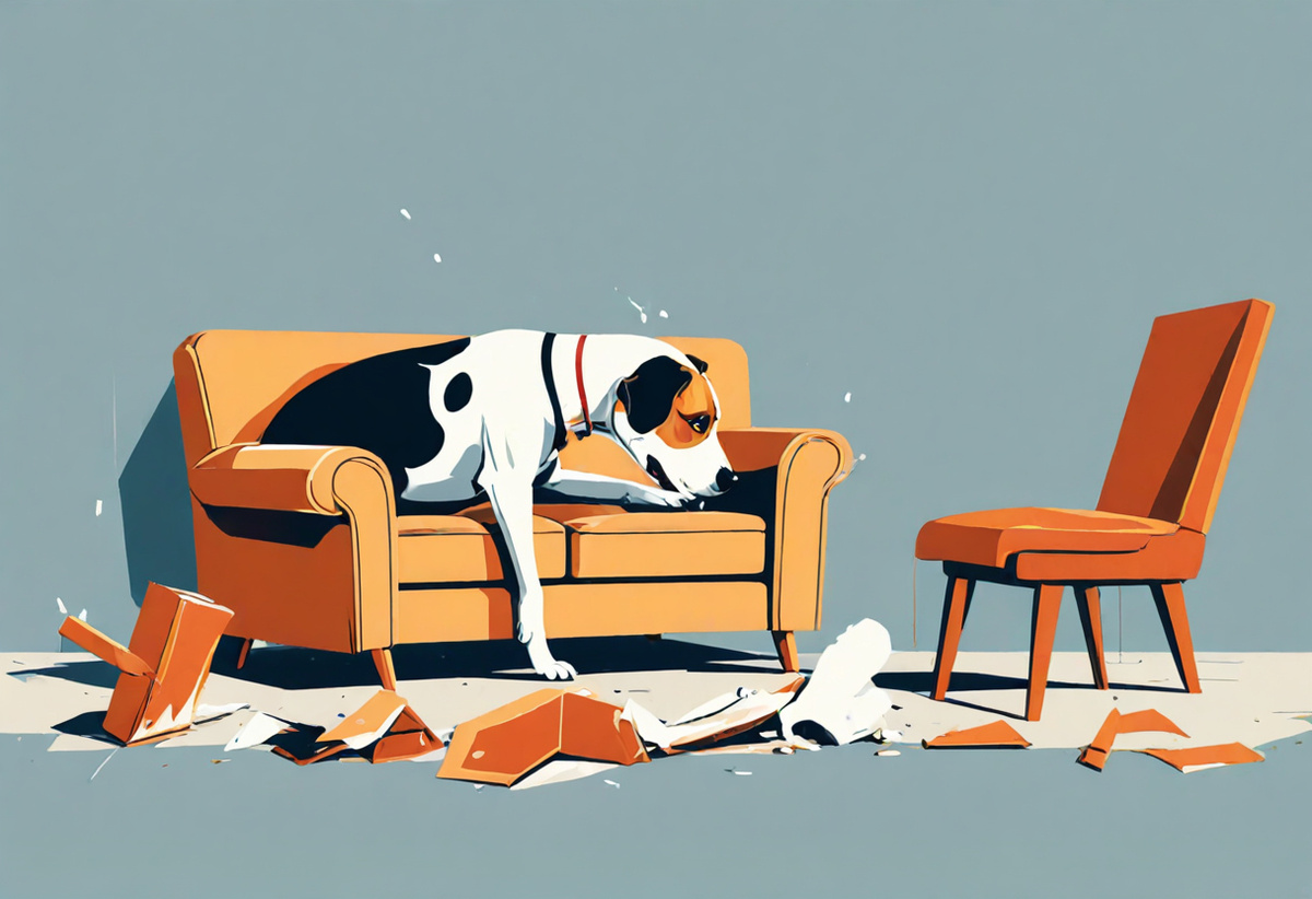 Собака, которой нечем заняться, становится разрушительной