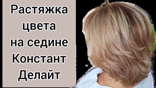 Окрашивание седых волос. Растяжка цвета. Констант Делайт. Работа моей ученицы❤️