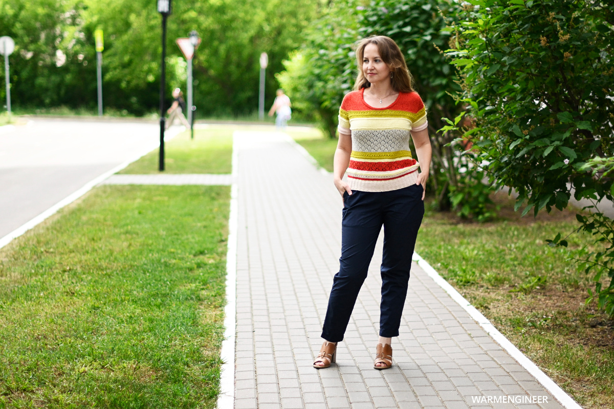 Футболка с ажурным узором "птички"
