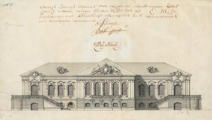 Изначальный проект XVIII в. авторства Растрелли