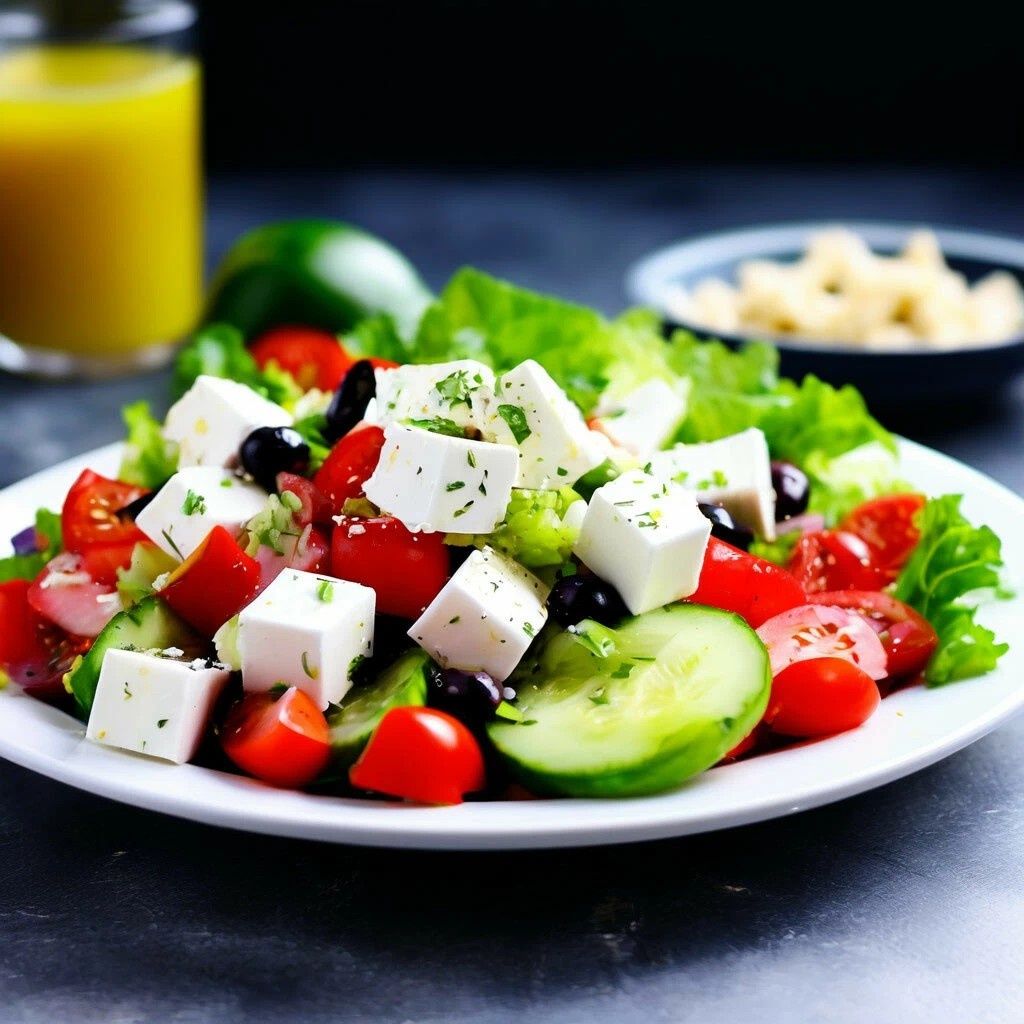 Греческий салат классический. Вариант подачи.