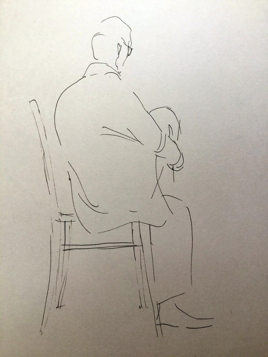 За просмотром телевизора (нога на весу; он обхватывал её руками - так меньше болела спина). На голове - тюбетейка, её называли "чаплашка".