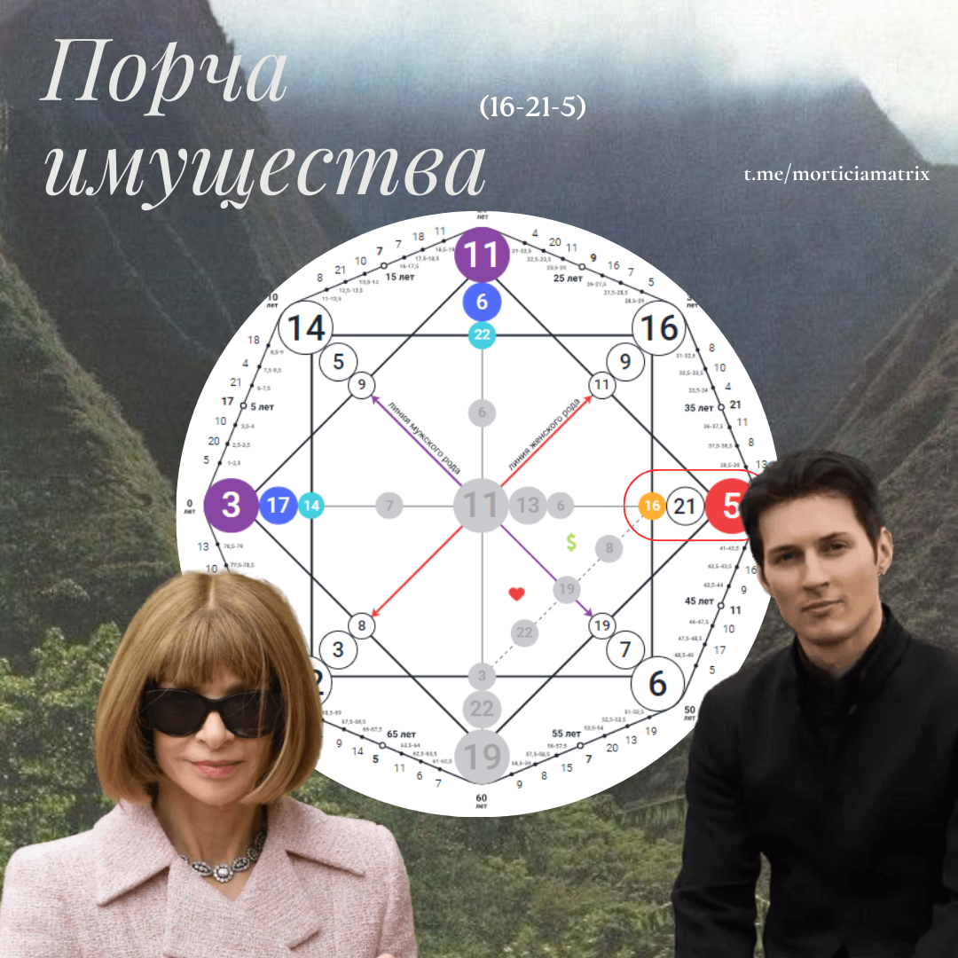 Программа Порча имущества (16-21-5) в Матрице Судьбы