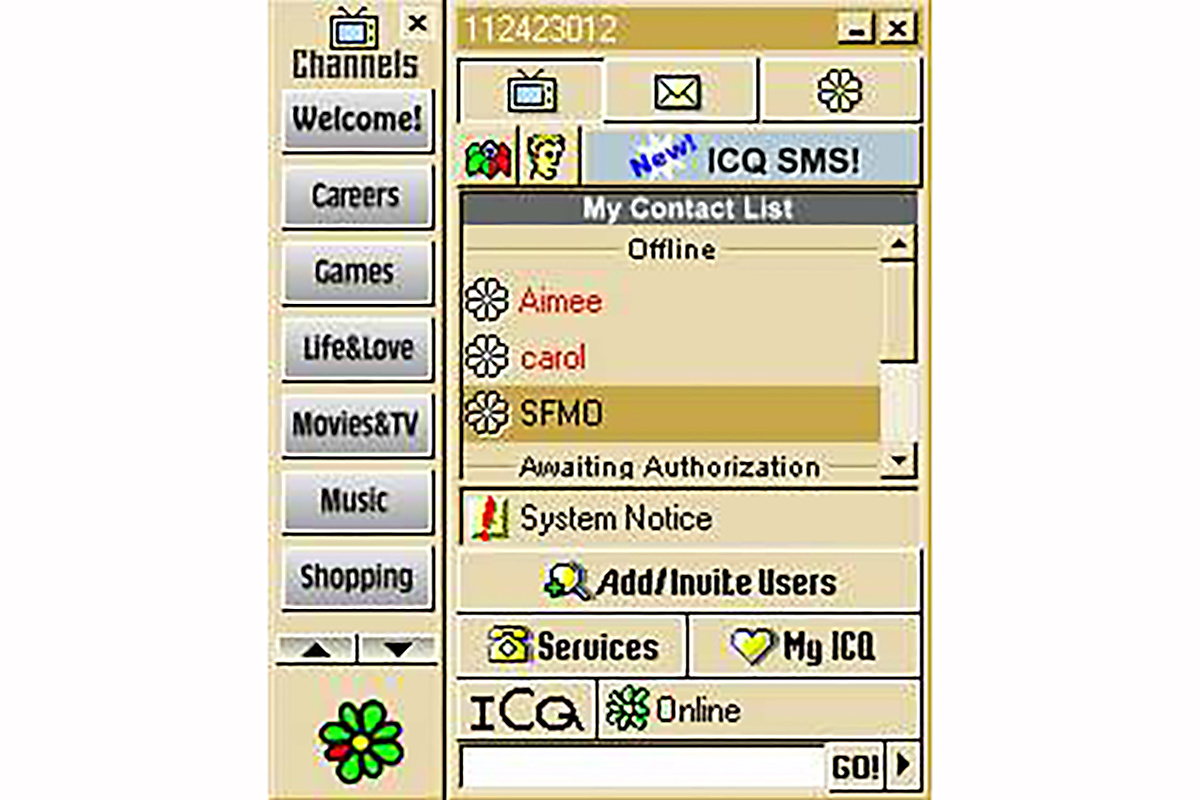 BilguuntugsxD / Wikipedia📷Интерфейс мессенджера ICQ