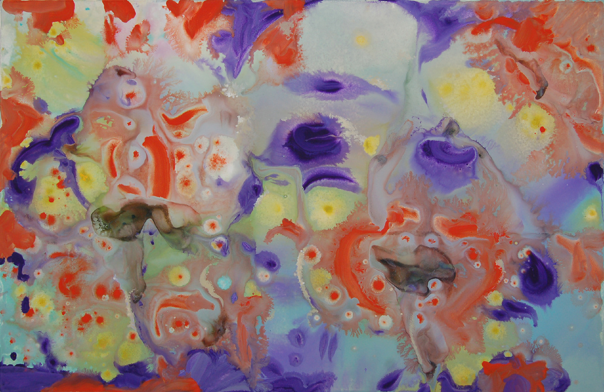 Сергей Галета. Текучие трансформеры-2. Бумага, гуашь 50х75 см. 2007 г.