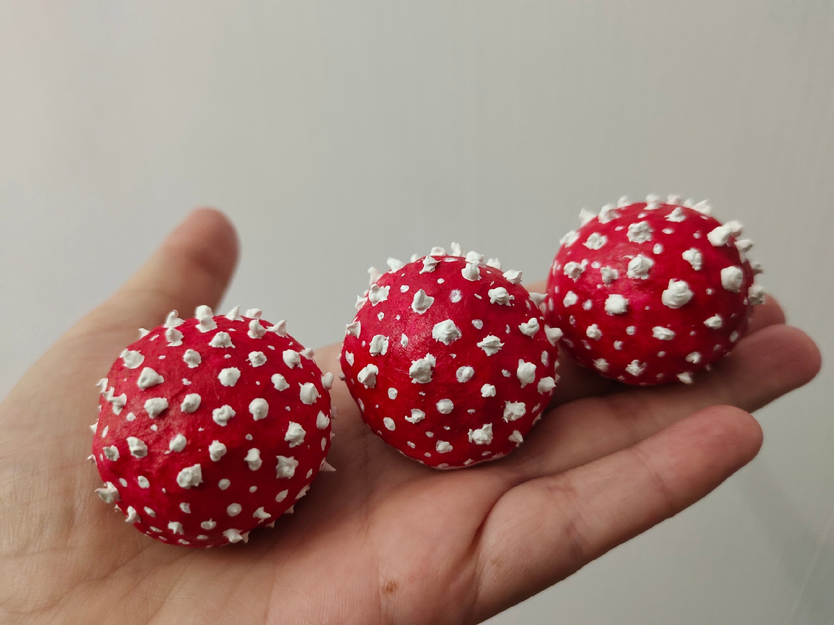 ватная игрушка мухомор