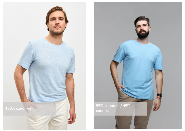 Голубые футболки из конопли от Uzor Wear
