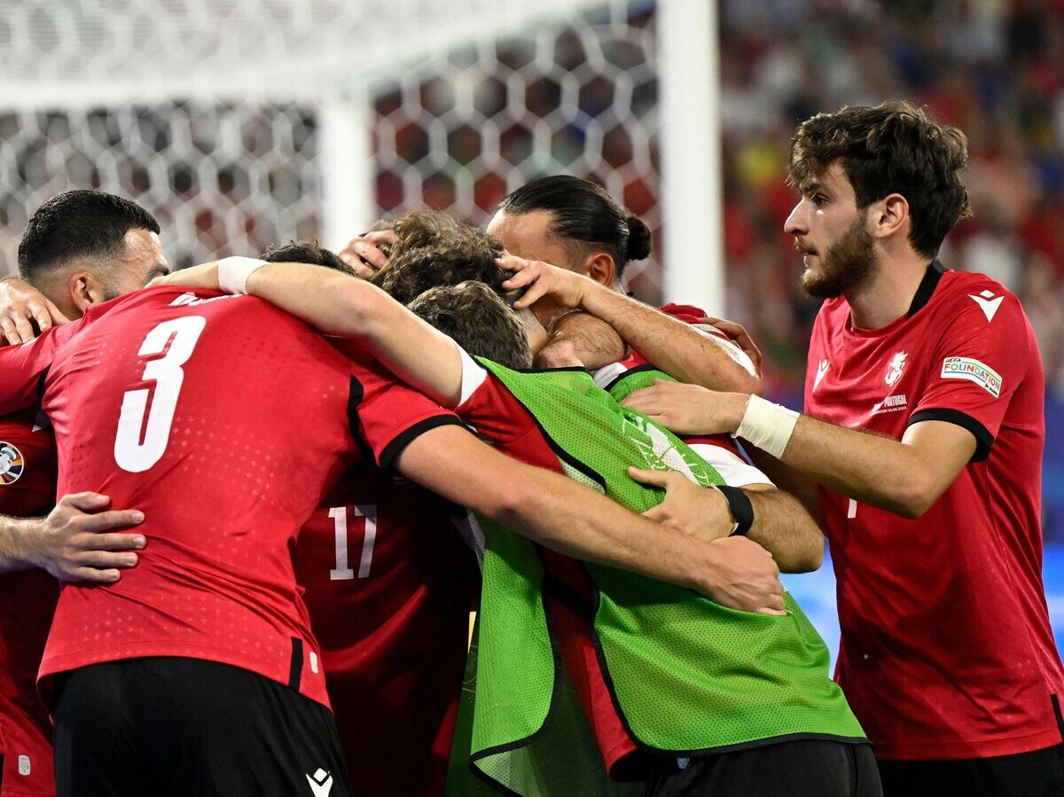    Эпизод матча Евро-2024 Грузия - Португалия© AFP 2024 / INA FASSBENDER