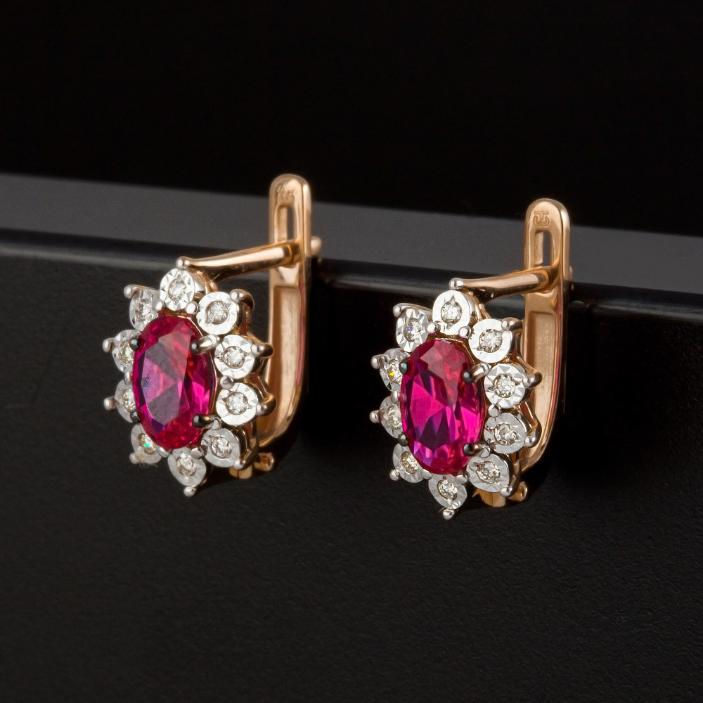 Серьги из красного золота с рубинами гт и бриллиантами
Код: 000-368991