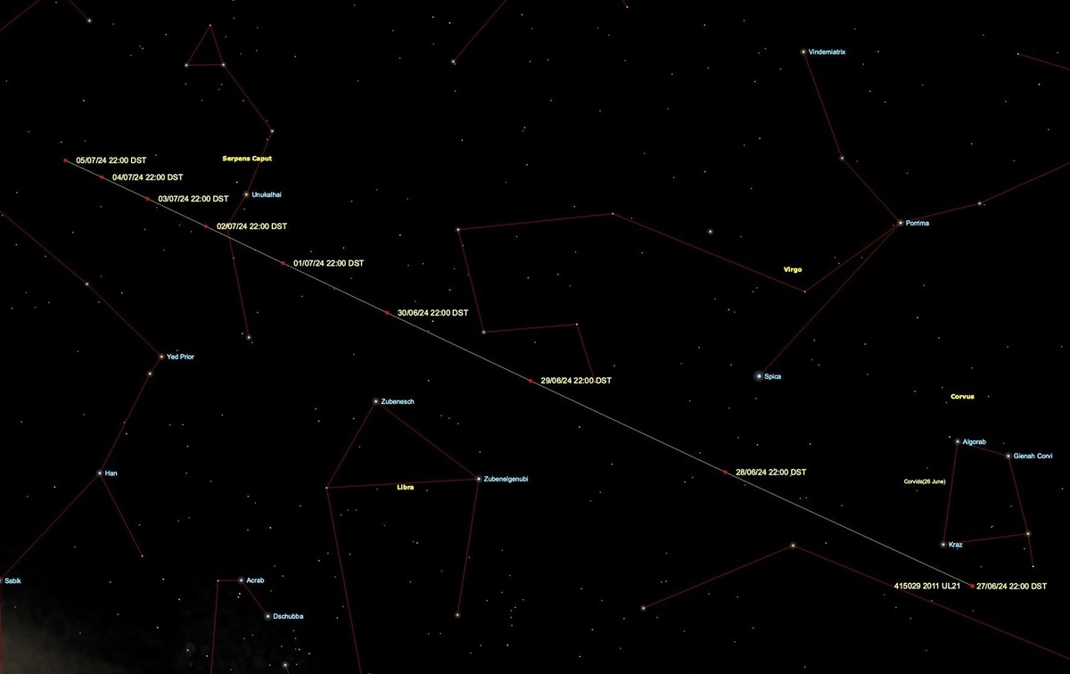 Ещё одна карта для поисков астероида, изображение из открытых источников