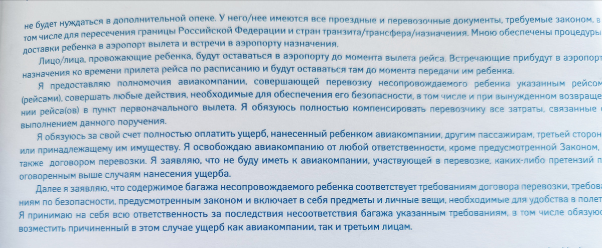 Условия оказания услуги по сопровождению ребёнка указаны в заявлении 