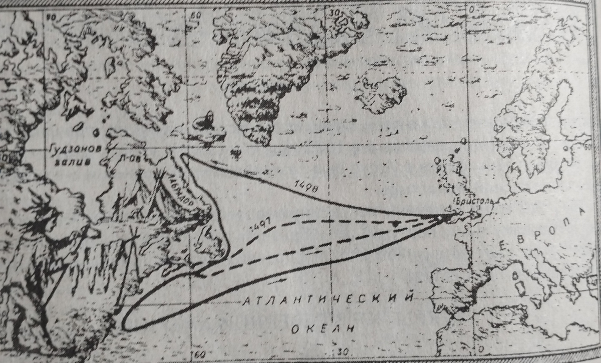 Маршруты экспедиций Джона и Себастьяна Каботов
