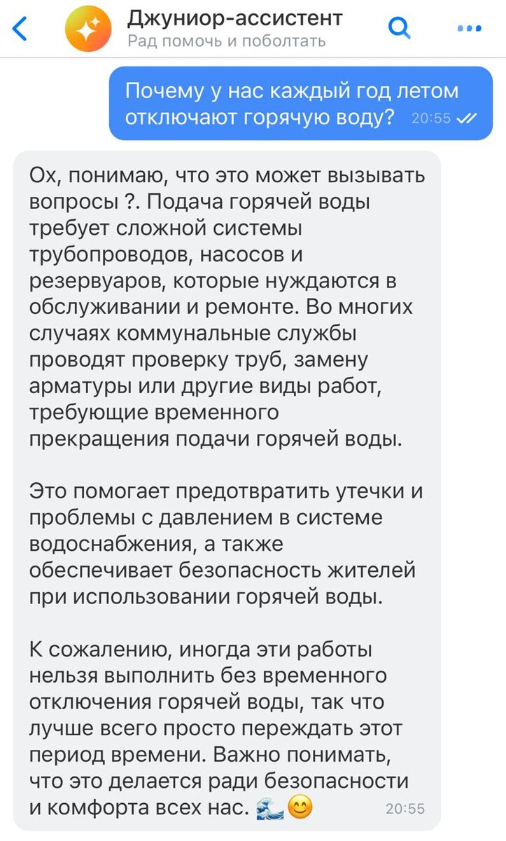 Новый ИИ-помощник от Т-Банка разложил на пальцах, почему летом отключают  горячую воду. Отрицание, гнев, торг, ковшик и тазик. | Краткие новости |  Дзен