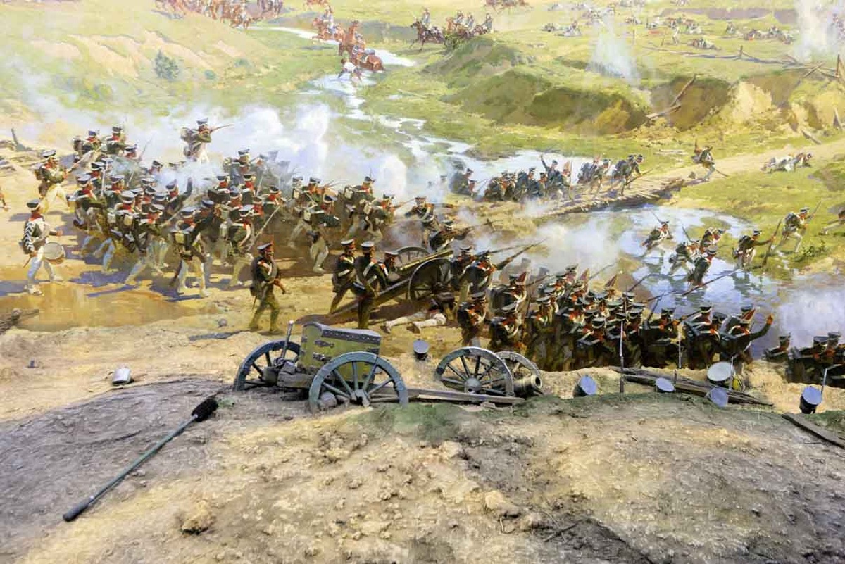 Фрагмент панорамы "Бородинская битва", созданной известным художником-баталистом Францем Рубо