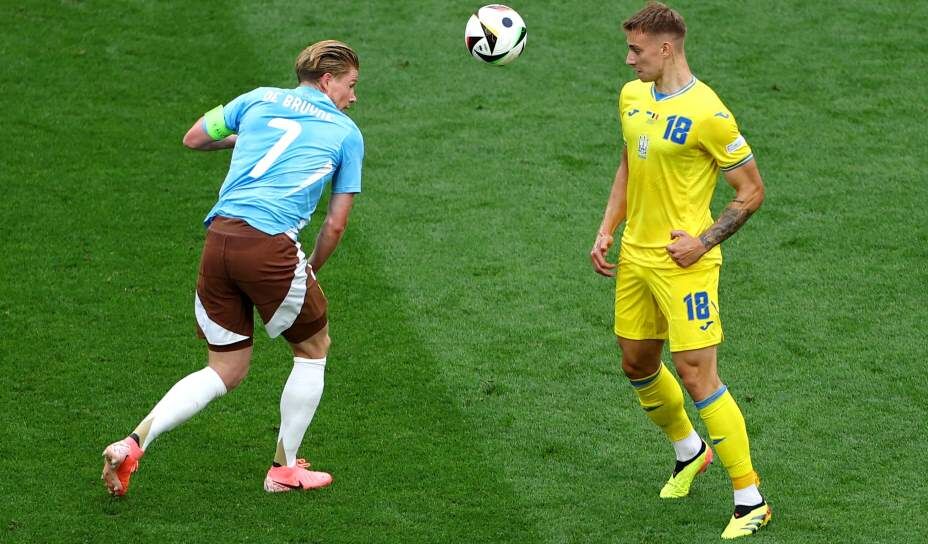    Бельгиец де Брюйне ушел от провокаций украинской прессы. Фото: Reuters