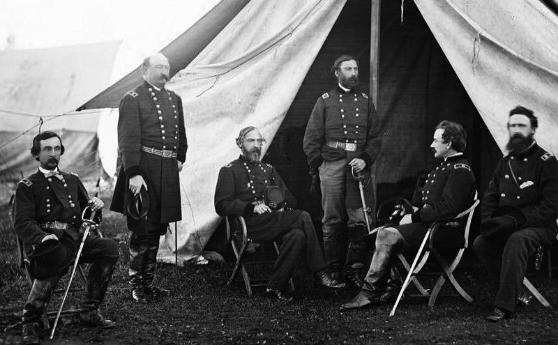 Сентябрь 1863 года. Командование Потомакской армии. В центре сидит командующий генерал-майор Мид.