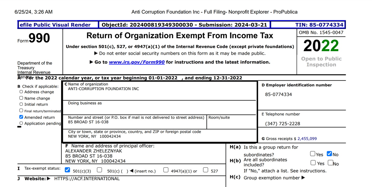 Скриншот отчёта за 2022 год