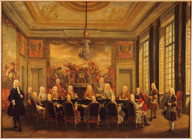 The duc d'Orléans' Council with Cardinal Fleury