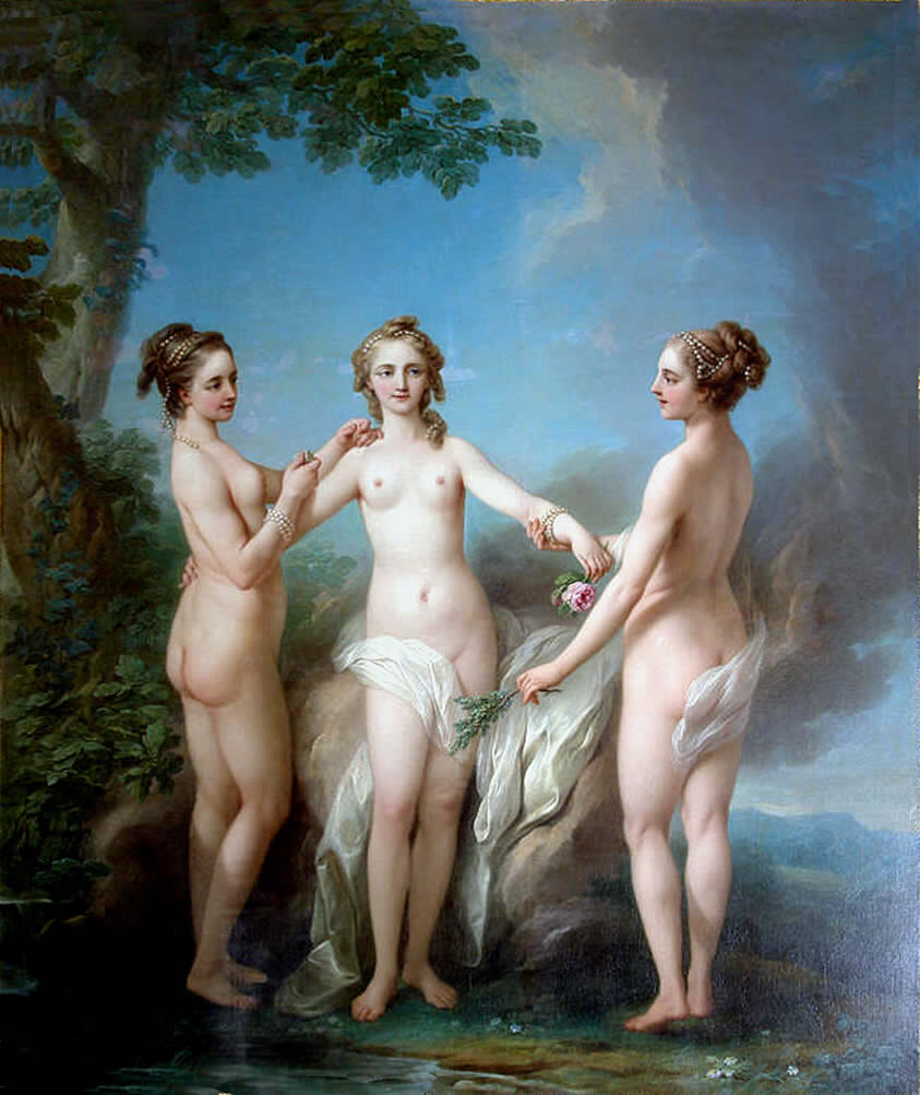 Carle van Loo - The Three Graces, 1765. Traditionally, the Nesle Sisters were believed to be the models for this painting. Карл ван Ло. Три грации. Традиционно считается что натурщицами художника стали сёстры Нель - фаворитки Людовика XV