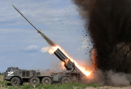    Реактивная система залпового огня «Ураган» подразделения Вооруженных сил РФ