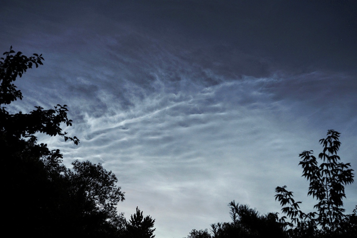 Серебристые облака в 2 часа ночи 28 июня 2024 года в Подмосковье, фото автора