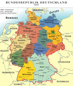 Карта Германии с городами
