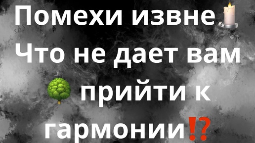 ПОМЕХИ ИЗВНЕ🕯️🌳🧿ЧТО НЕ ДАЕТ ВАМ ПРИЙТИ К ГАРМОНИИ⁉️