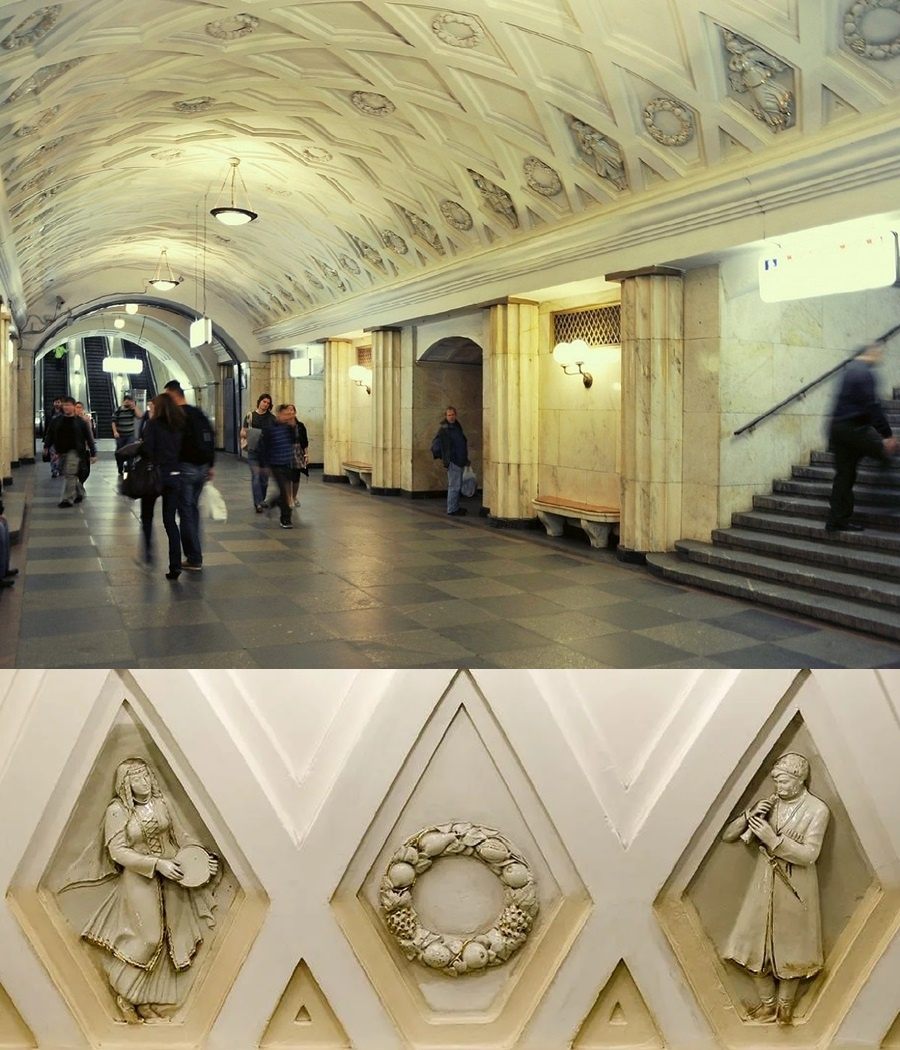 Фарфоровые фигурки, выполненные Н. Данько на станции метро Театральная