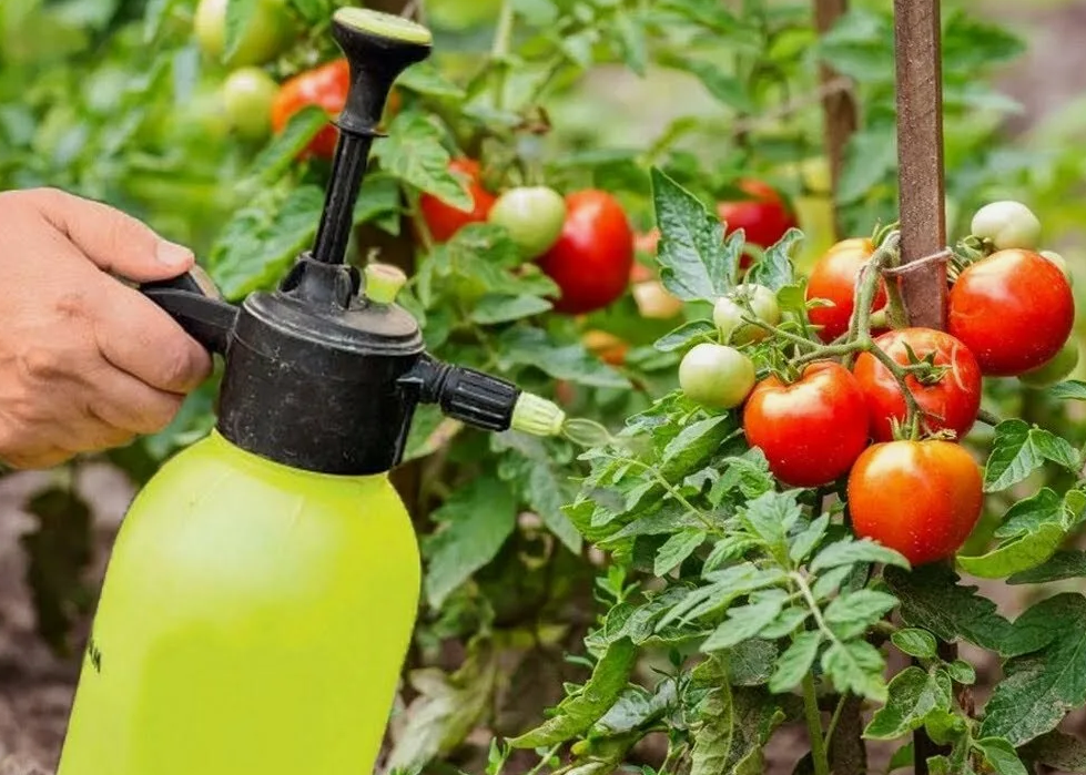 Опрыскивание помидоров от фитофторы