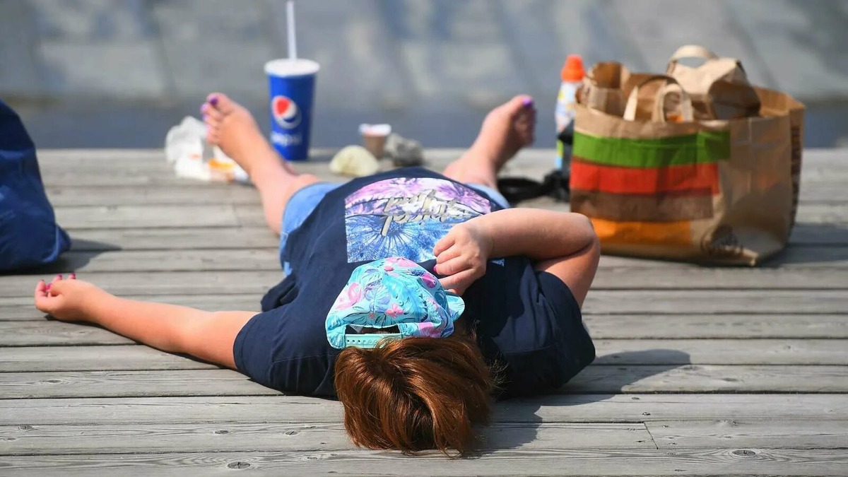 В такие дни только лежать у водоёма