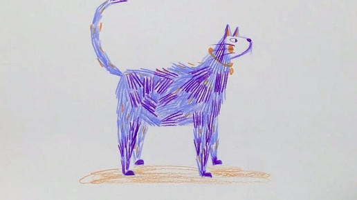 Рисуем вместе с детьми очаровательную кошку по открытому уроку Саши Балашвой. Идеи для детского творчества тут https://klch.ru/y/038d10a