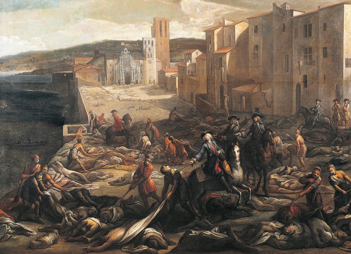  «Чума в Марселе», Мишель Серре (1721 год). Холст, масло. Размер: 125×211 см. Холст / Масло. Музей Атже, Монпелье