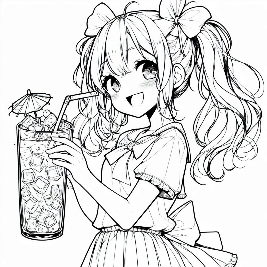 Раскраска девочка аниме
