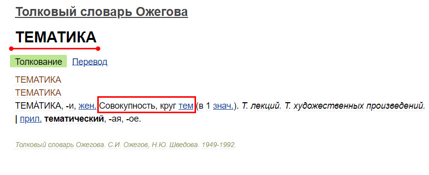 Разница в словах "тематика" и "тема"