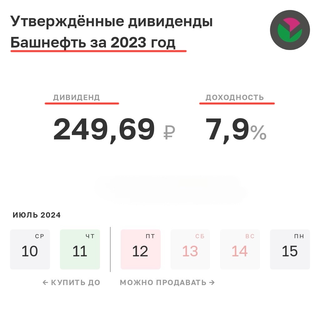 Дивиденды по акциям Башнефть за 2023