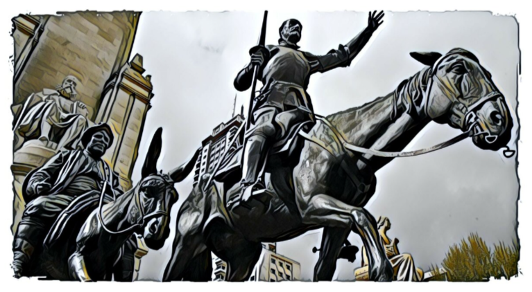 Памятник Дон Кихоту и Санчо Панса.