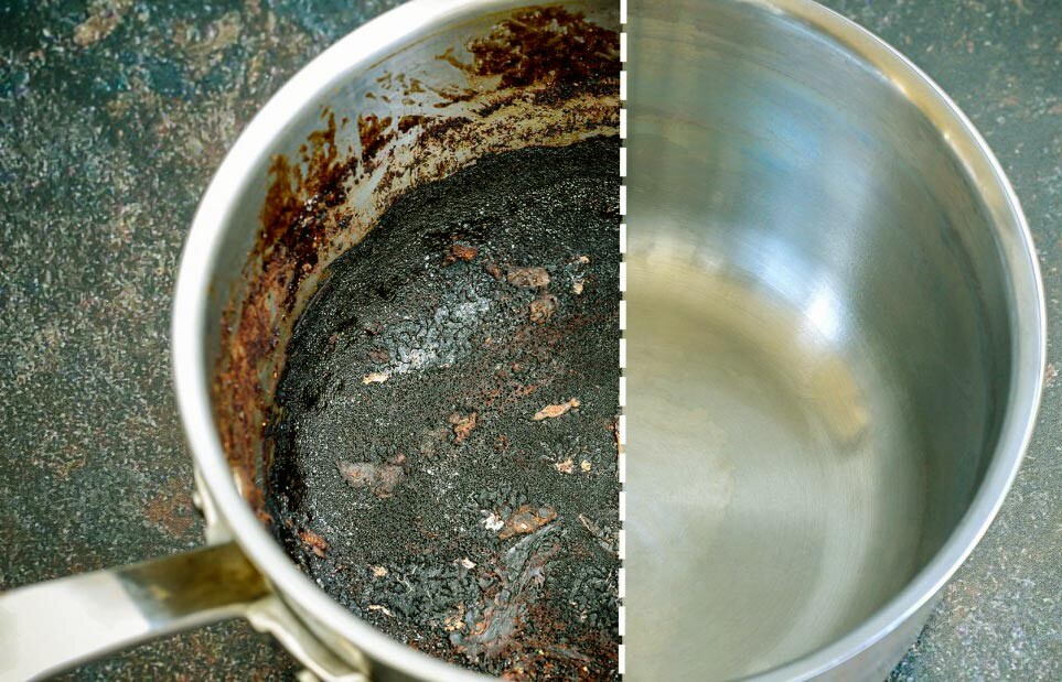 Как очистить пригоревшую посуду без вреда