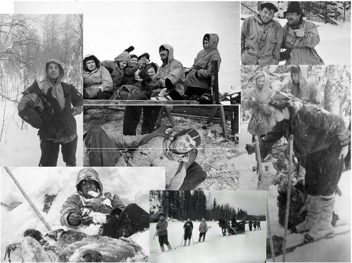 Поход группы Дятлова. Коллаж Евгения Носкова