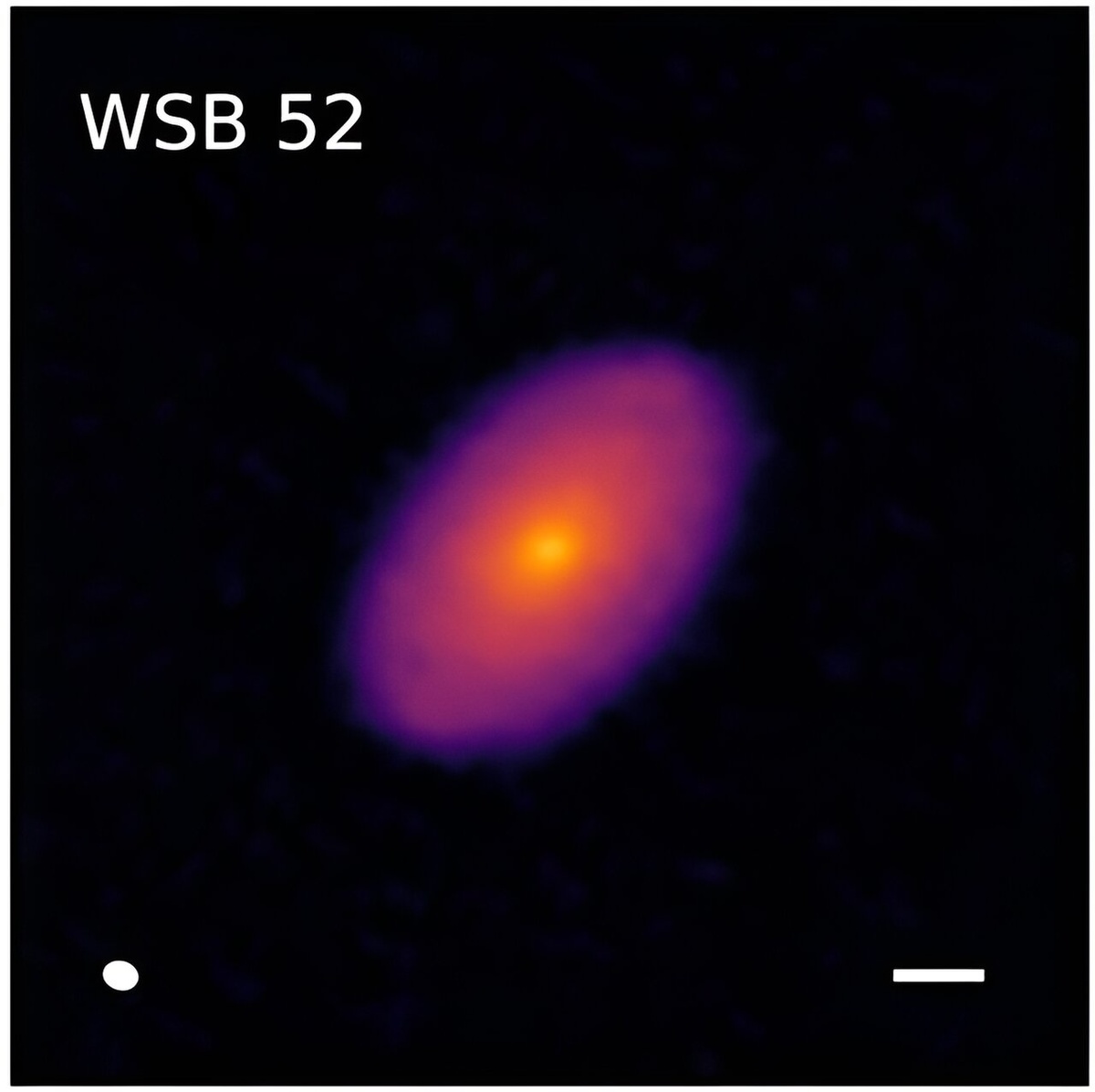    Протопланетный диск WSB 52 в форме пончика.Sean Andrews, Jane Huang, Laura Pérez et al. 2018