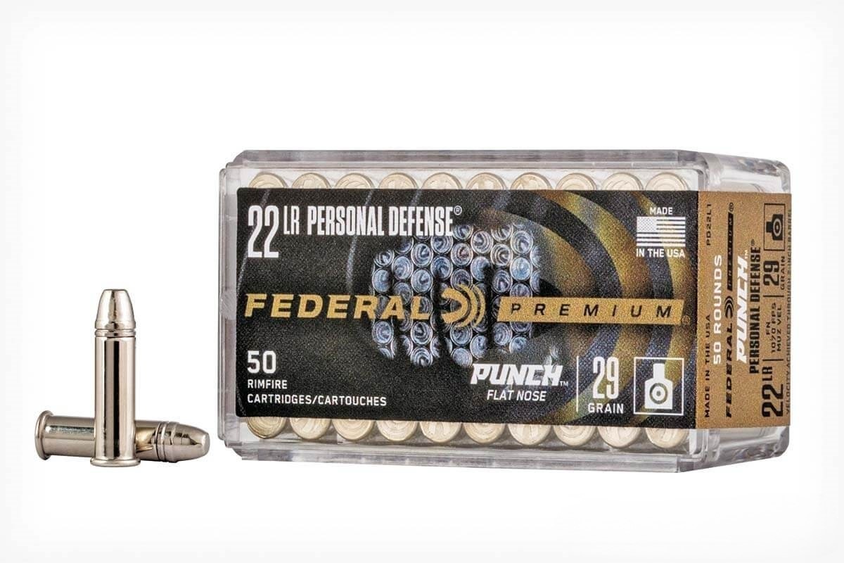 Компания Federal Premium представила патрон .22 LR Punch, предназначенный для защиты. В нём используется 29-гранная никелированная пуля со свинцовым сердечником.